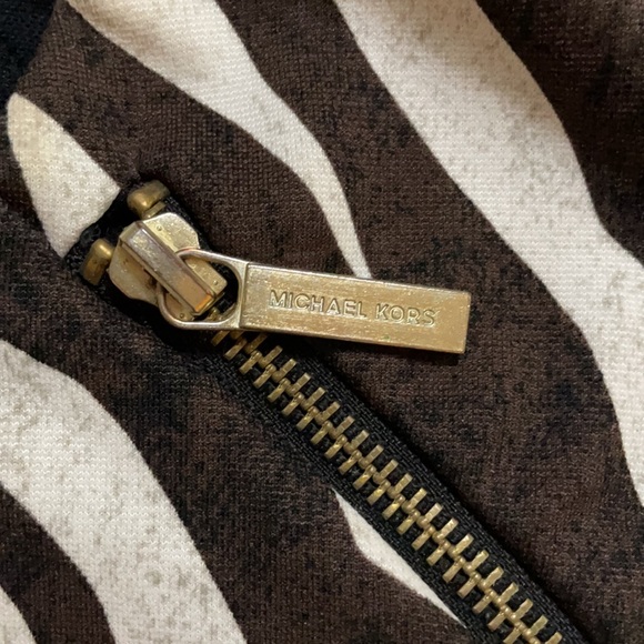 Michael Kors Brown Cream Zebra Print Dress Sz. 14 - Picture 9 of 13